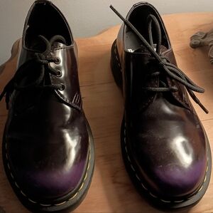 Women's Doc Martens Black and Purple Oxfords, Size 6